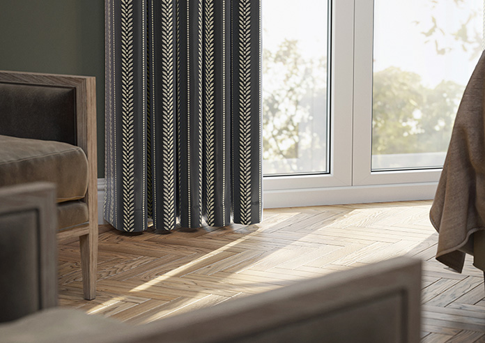 Laurel Stripe, Anthracite - Made to Measure Curtains - Image 5